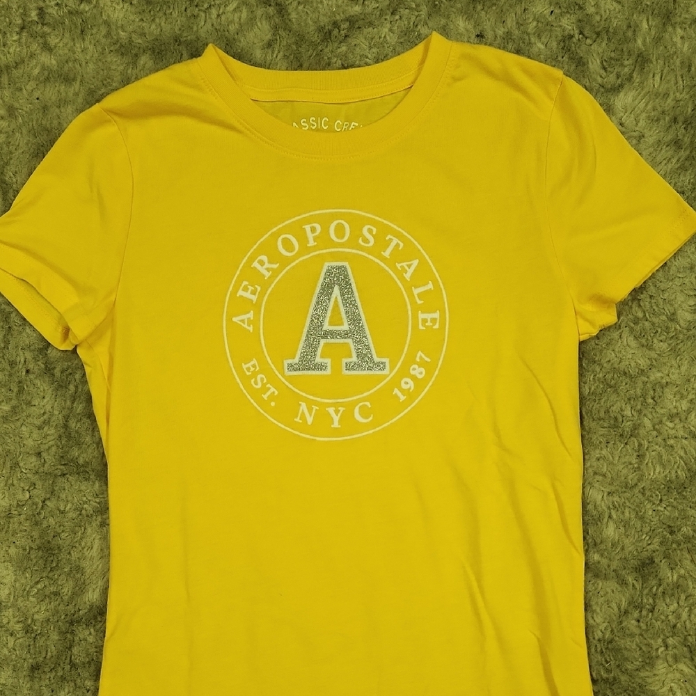 Aeropostale Yellow Fitted Polo T-Shirt